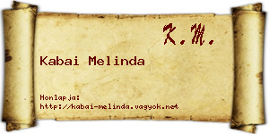 Kabai Melinda névjegykártya